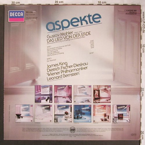 Mahler,Gustav: Das Lied von der Erde, Decca Aspekte(6.43242 AH), D, 1985 - LP - L8121 - 6,00 Euro