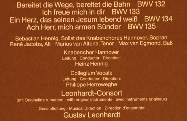 Bach,Johann Sebastian: Das Kantatenwerk Vol.33,BWV 132-135, Teldec (6.35607 EX), D,Box, 1984 Typ: 2LP Best.-Nr.: L8159 Preis: 9,00 Euro