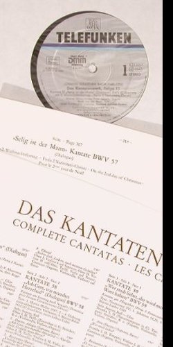 Bach,Johann Sebastian: Das Kantatenwerk Vol.15,BWV 57-60, Telefunken (6.35305 EX), D,Box, 1976 Typ: 2LP Best.-Nr.: L8160 Preis: 9,00 Euro