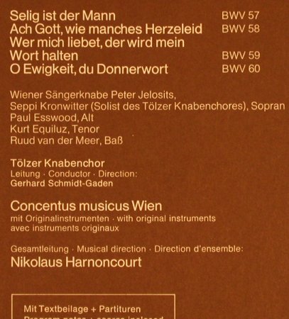 Bach,Johann Sebastian: Das Kantatenwerk Vol.15,BWV 57-60, Telefunken (6.35305 EX), D,Box, 1976 Typ: 2LP Best.-Nr.: L8160 Preis: 9,00 Euro