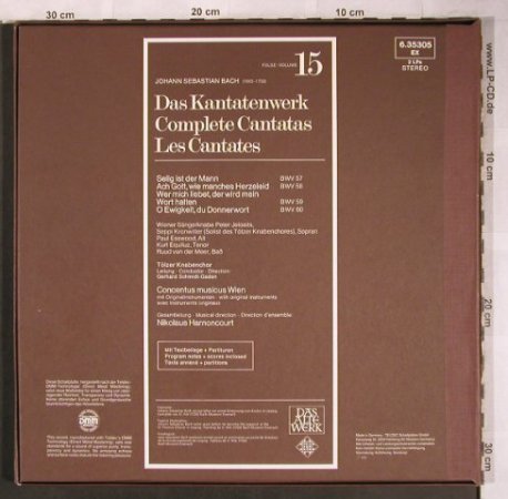 Bach,Johann Sebastian: Das Kantatenwerk Vol.15,BWV 57-60, Telefunken (6.35305 EX), D,Box, 1976 Typ: 2LP Best.-Nr.: L8160 Preis: 9,00 Euro
