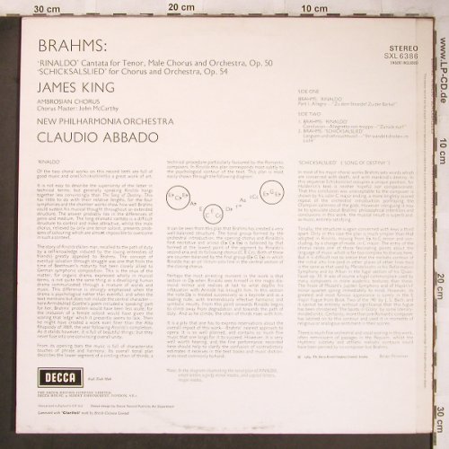 Brahms,Johannes: Rinaldo/Schicksalslied, Decca(SXL 6386), UK, 1969 - LP - L8174 - 12,50 Euro