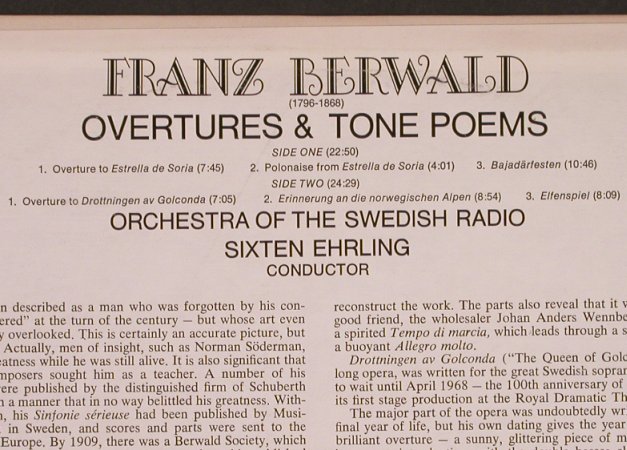 Berwald,Franz: Overtures & Tone Poems, Nonesuch(H-71218 (ST)), US,  - LP - L8183 - 7,50 Euro