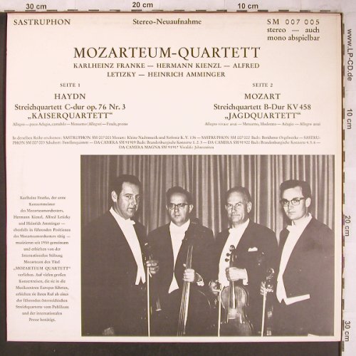 Haydn,Josef / Mozart: Kaiserquartett op.76/Jagdquartett, Sastruphon(SM 007 005), D,  - LP - L8193 - 5,00 Euro