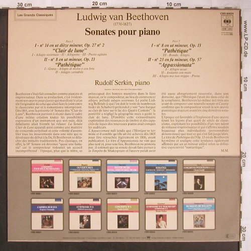 Beethoven,Ludwig van: Sonates pour Piano,Clair de lune..., CBS(CBS 60024), NL, 1983 - LP - L8204 - 6,00 Euro