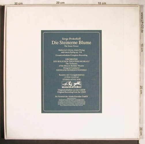 Prokofieff,Serge: Die Steinere Blume, Box, Melodia/Eurodisc (87 952 XFK), D, 1967 Typ: 3LP Best.-Nr.: L8229 Preis: 15,00 Euro
