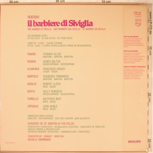 Rossini,Gioacchino: IL Barbiere di Siviglia, Box, Philips (6769 100), NL, 1983 Typ: 3LP Best.-Nr.: L8239 Preis: 15,00 Euro