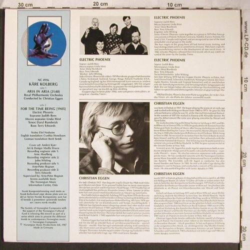 Kolberg,Kare: Aria in Aria,For the Time being,Foc, Norwegian Composers (NC 4916), D, 1987 Typ: LP Best.-Nr.: L8242 Preis: 24,00 Euro