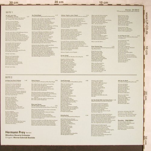 Prey,Hermann: Wunsch-Melodien, Club Edition, Eurodisc (34 934 0), D, 1979 Typ: LP Best.-Nr.: L8245 Preis: 5,50 Euro