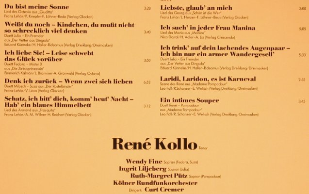 Kollo,Rene: Im Zauberland der Operette, Eurodisc(202 082-366), D, 1980 - LP - L8258 - 5,50 Euro