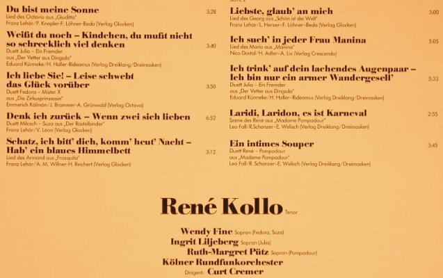 Kollo,Rene: Im Zauberland der Operette, Eurodisc (202 082-366), D, 1980 Typ: LP Best.-Nr.: L8258 Preis: 5,50 Euro