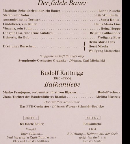 Fall,Leo / Rudolf Kattnigg: Der fiele Bauer/Balkanliebe, EMI (26 372-3), D, 1987 Typ: LP Best.-Nr.: L8259 Preis: 5,50 Euro
