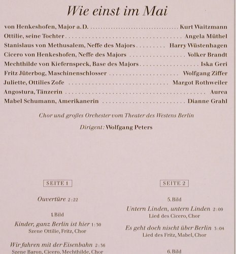 Kollo,Walter & Willi: Wie Einst Im Mai, Sonocord (26 549-6), D, Ri, 1988 Typ: LP Best.-Nr.: L8260 Preis: 5,50 Euro