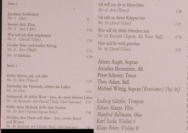 Bach,Johann Sebastian: Weihnachtsoratorium-Auschnitte, Eterna(8 26 693), DDR, 1975 - LP - L8295 - 5,00 Euro
