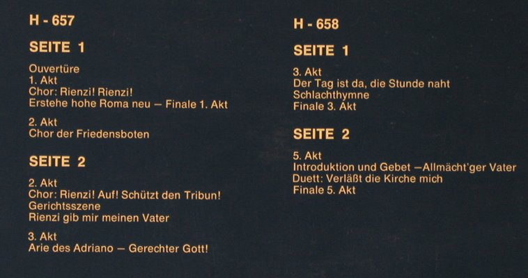 Wagner,Richard: Rienzi, Foc, hist.rec., Historia(H-657-658), D,  - 2LP - L8362 - 7,50 Euro