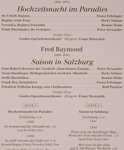Schröder,Friedrich/Fred Raymond: Hochzeitsnacht im Paradies/Saison, Polydor(26 371-5), D,Club Ed.,  - LP - L8378 - 6,00 Euro