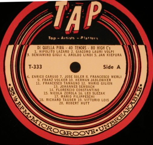 Verdi,Giuseppe: Il Trovatore-Di Quella Pira, 40Tr., TAP Rec. (T-333), US, m-/vg+ Typ: LP Best.-Nr.: L8384 Preis: 7,50 Euro