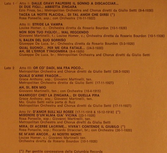 Verdi,Giuseppe: Il Trovatore-Highlights, 1915-30, RCA(VL 42799), I, 1979 - LP - L8385 - 6,00 Euro