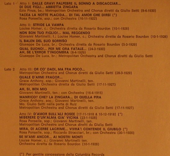 Verdi,Giuseppe: Il Trovatore-Highlights, 1915-30, RCA (VL 42799), I, 1979 Typ: LP Best.-Nr.: L8385 Preis: 6,00 Euro