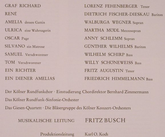 Verdi,Giuseppe: Ein Maskenball, Box, Brüder Busch Ges(12 PAL 4779), D, Mono,  - 3LP - L8387 - 20,00 Euro