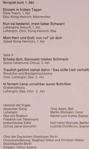 Wagner,Richard: Lohengrin - Opernquerschnitt, Eterna(8 26 434), DDR, 1974 - LP - L8395 - 6,00 Euro