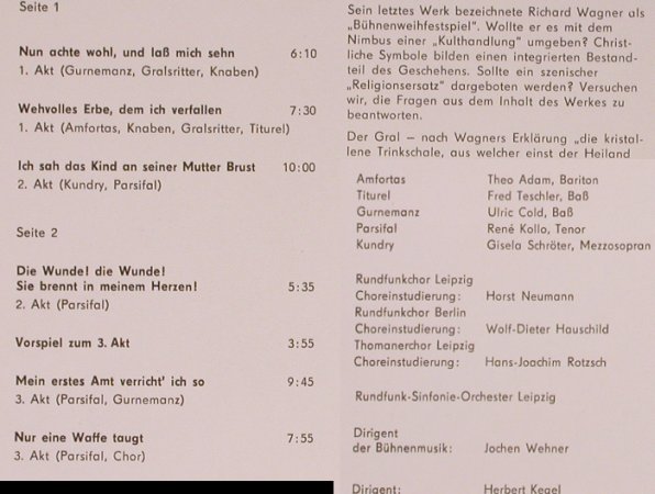 Wagner,Richard: Parsifal-Szenen, Eterna(8 27 036), DDR, 1978 - LP - L8420 - 6,00 Euro