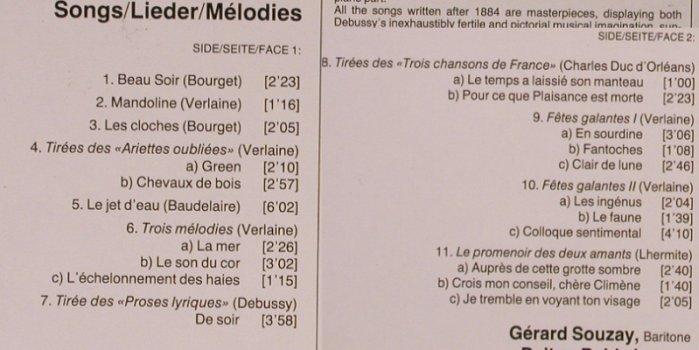 Debussy,Claude: Chansons, D.Gr. (2543 813), D, Ri, 1982 Typ: LP Best.-Nr.: L8428 Preis: 7,50 Euro