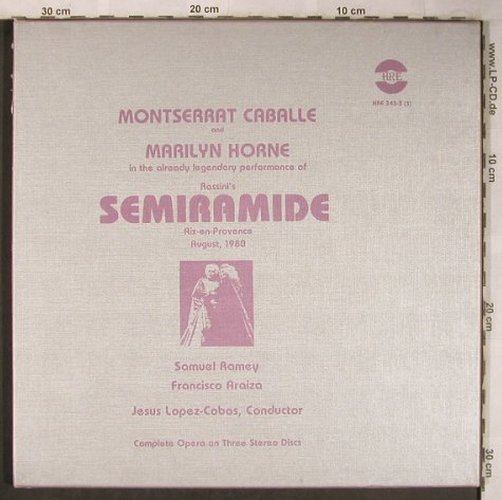 Rossini,Gioacchino: Semiramide, Box, vg+/vg+,NoBooklet, HRE (HRE 343-3 (S)), I, 1980 Typ: 3LP Best.-Nr.: L8431 Preis: 12,50 Euro