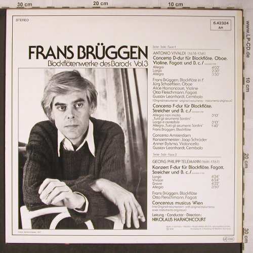 Brüggen,Frans: Blockflötenwerke d.Barock Vol.3, Telefunken(6.42324 AH), D, m-/vg+, 1978 - LP - L8437 - 5,00 Euro