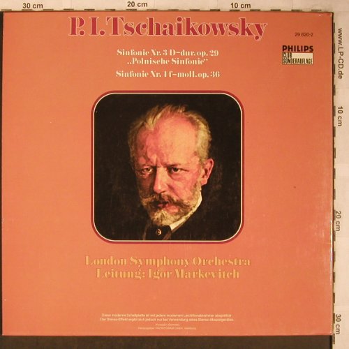 Tschaikowsky,Peter: Sinfonien Nr.3 & 4, Musterplatte, Philips Club-Ed. (29 620-2), D Typ: 2LP Best.-Nr.: L8443 Preis: 7,50 Euro