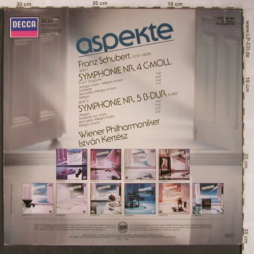 Schubert,Franz: Symphony Nr.4 Tragische, Nr.5, Decca Aspekte (6.43249 AH), D, co, 1985 Typ: LP Best.-Nr.: L8444 Preis: 5,00 Euro