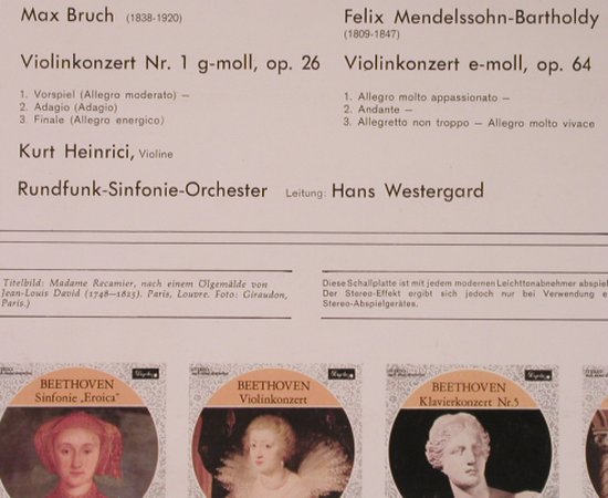Bruch,Max / Mendelssohn: Violinkonzert g-moll/ e-moll, Pergola(832 012 PGY), NL,  - LP - L8467 - 6,00 Euro