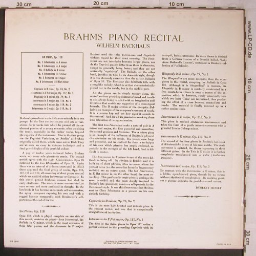 Brahms,Johannes: Piano Music-op.118, 76, 117, London FFrr(STS  15047), UK/US,  - LP - L8472 - 7,50 Euro