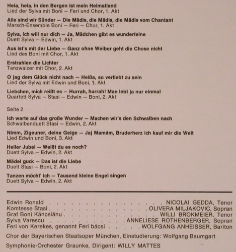 Kalman,Emmerich: Die Csardasfürstin-Gr.Querschnitt, EMI (28 671-6), D Club-Ed. Typ: LP Best.-Nr.: L8484 Preis: 6,00 Euro