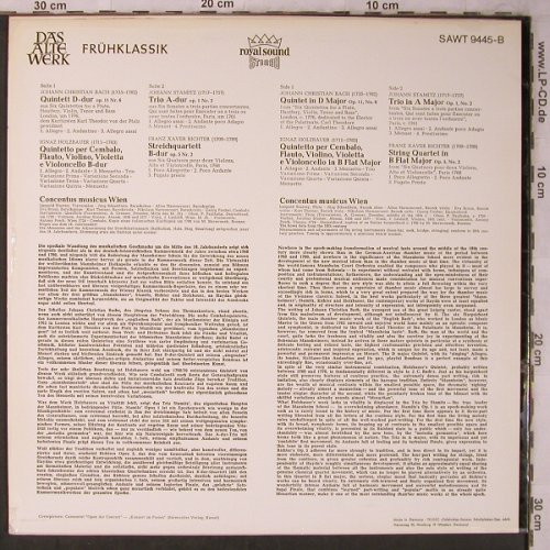 V.A.Musik am Mannheimerhof: J.C.Bach,Holzbauer,Stamitz,Richter, Telefunken(SAWT 9445-B), D,m-/vg+,  - LP - L8510 - 5,00 Euro