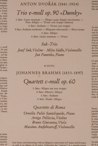 Dvorak,Antonin / Brahms: Dumky Trio,Klaviertrio e-moll op.90, D.Gr. (138 966 SLPM), D,vg+/m-, 1958 Typ: LP Best.-Nr.: L8517 Preis: 12,50 Euro