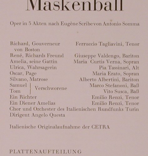 Tagliavini,Ferrucio: Ein Maskenball,Ges.Aufnah,Box, Mono, Eurodisc(70 024 XR), D,vg+/m-,  - 3LP - L8545 - 15,00 Euro