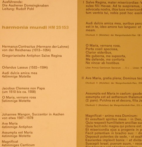 V.A.Musik Im Dom zu Aachen: Hermann der Lahme...oh.Mangon, Harmonia Mundi(HM 25 153), D, m-/vg+, 1961 - 10inch - L8551 - 5,00 Euro