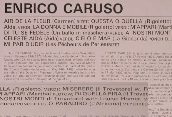 Caruso,Enrico: Same, Air de la Fleur..., SAGA(FID 2063), UK, 1963 - LP - L8554 - 7,50 Euro