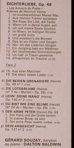 Schumann,Robert: Les Amours du Poete, Heinrich Heine, EMI (C 055-12883), F Typ: LP Best.-Nr.: L8562 Preis: 6,00 Euro