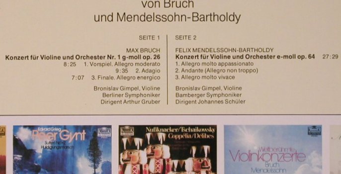 Bruch,Max / Mendelssohn: Weltberühmte Violinkonzerte op26/64, EMI(47 300 NK), D, m-/vg+,  - LP - L8592 - 5,50 Euro