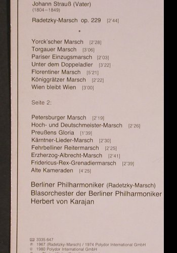 Karajan,Herbert von: Radetzky-Marsch, D.Gr.Favorit (2535 647), D, Ri, 1980 Typ: LP Best.-Nr.: L8599 Preis: 5,00 Euro