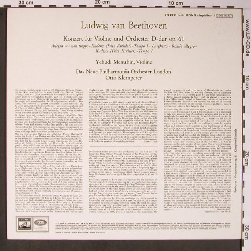 Beethoven,Ludwig van: Violinkonzert D-Dur, op.61, vg+/m-, EMI(C 063-00 307), D,  - LP - L8606 - 6,00 Euro