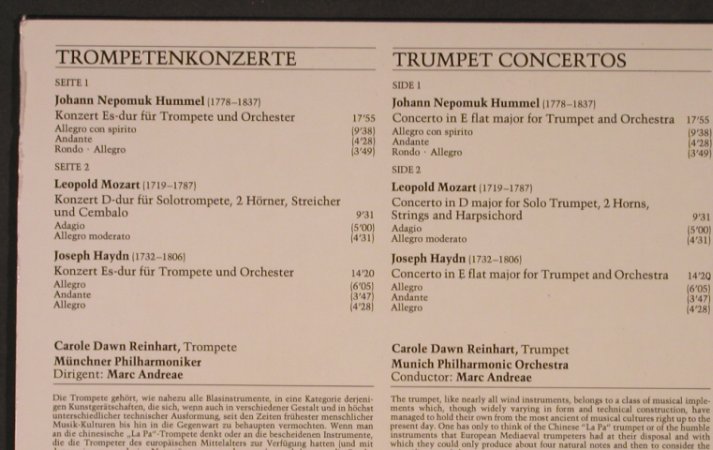 Dawn Reinhart,Carole: Trompeten Konzerte, Acanta(DC 22.766), D, 1976 - LP - L8607 - 6,00 Euro