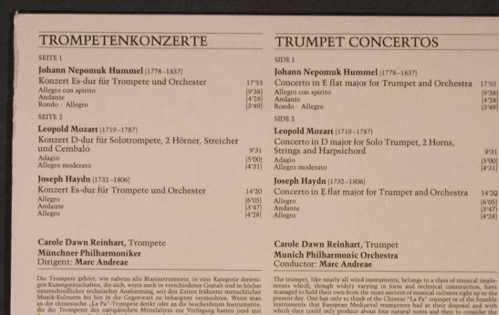 Dawn Reinhart,Carole: Trompeten Konzerte, Acanta (DC 22.766), D, 1976 Typ: LP Best.-Nr.: L8607 Preis: 6,00 Euro