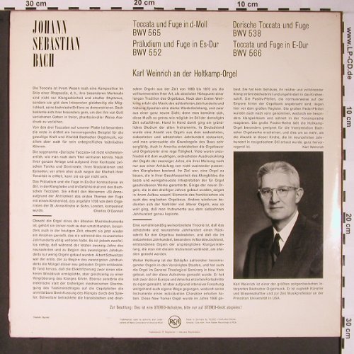 Bach,Johann Sebastian: Berühmte Orgelwerke, m-/vg+, RCA Das Beste (RDS 6507), D, Club Ed Typ: LP Best.-Nr.: L8608 Preis: 5,00 Euro