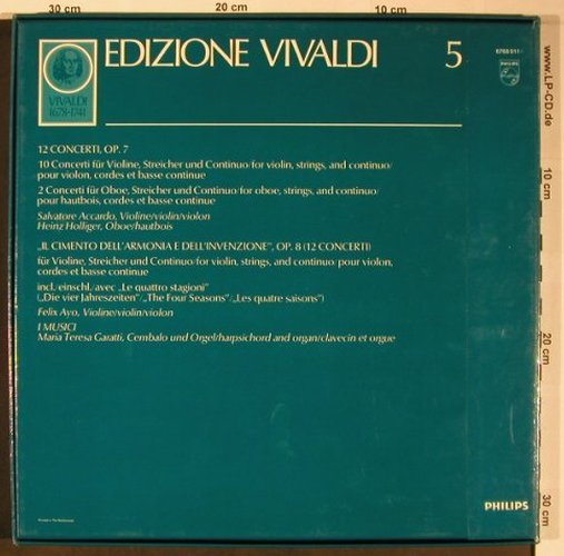 Vivaldi,Antonio: 12 Conzerti op.7, op.8. Box, Philips(6768 011), NL, Ri,  - 5LP - L8635 - 24,00 Euro
