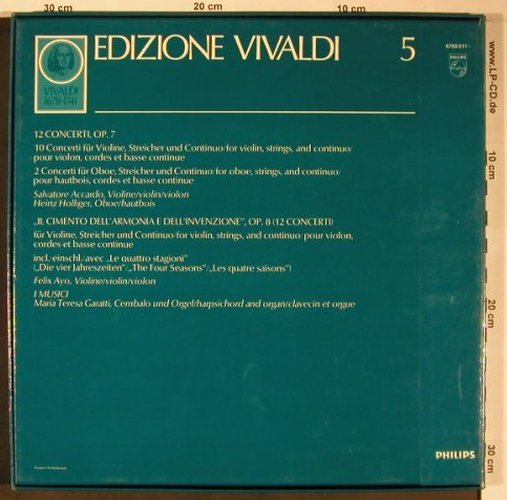 Vivaldi,Antonio: 12 Conzerti op.7, op.8. Box, Philips (6768 011), NL, Ri Typ: 5LP Best.-Nr.: L8635 Preis: 17,50 Euro