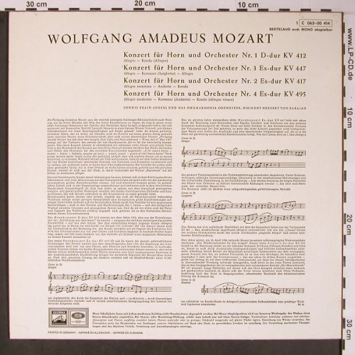 Mozart,Wolfgang Amadeus: Konzerte für Horm u.Orch. Nr.1-4, Electrola Breitklang(C 063-00 414), D,  - LP - L8640 - 9,00 Euro