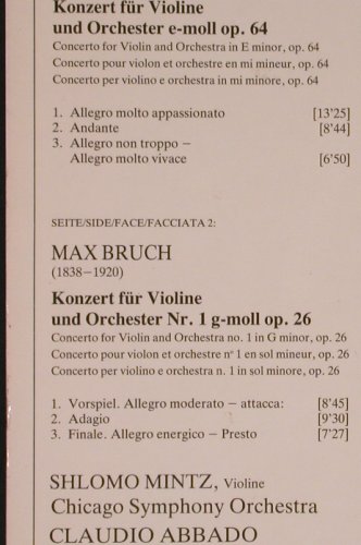 Mendelssohn-Bartholdy,Felix/Bruch: Violinkonzert e-moll op.64 / op.26, D.Gr.(2531 304), D, m-/vg+, 1981 - LP - L8645 - 6,00 Euro